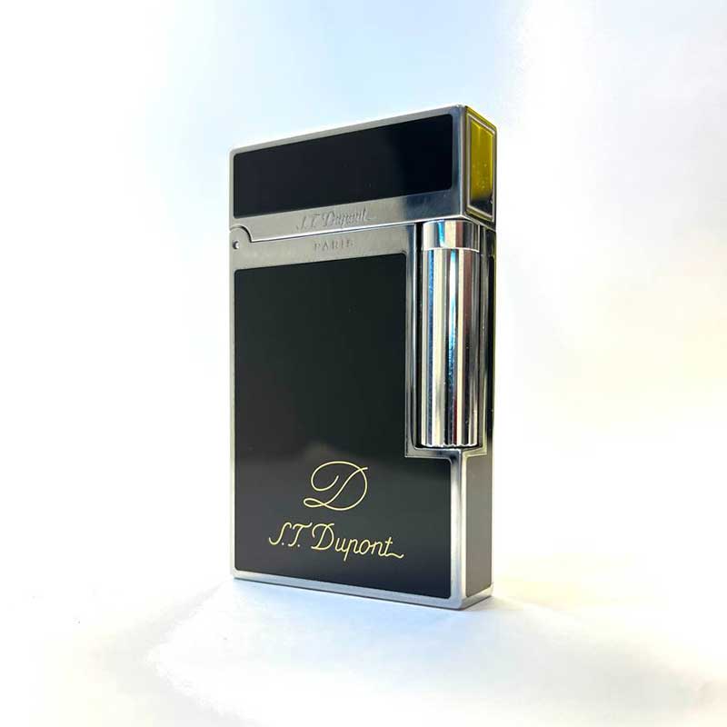 فندک دوپونت مشکی نقره ای