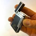 فندک دوپونت مشکی نقره ای