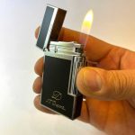 فندک دوپونت مشکی نقره ای