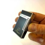 فندک دوپونت مشکی نقره ای