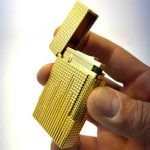 فندک دوپونت طلایی طرح دایموند هد