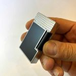 فندک دوپونت مشکی نقره‌ای