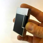 فندک دوپونت مشکی نقره‌ای