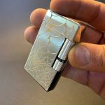 فندک باطریخور ایندکشن شعله رنگی نقره ای